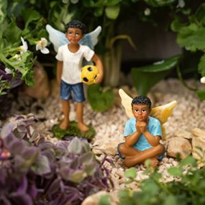 PRETMANNS Fairy Figures for Fairy Garden - Fairy Garden Accessories - Boy & Girl Fairies - Cute Sitting Garden Fairy Figurines with Fairy Garden Supplies for Miniature Fairy Garden