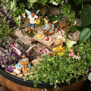 PRETMANNS Fairy Figures for Fairy Garden - Fairy Garden Accessories - Boy & Girl Fairies - Cute Sitting Garden Fairy Figurines with Fairy Garden Supplies for Miniature Fairy Garden