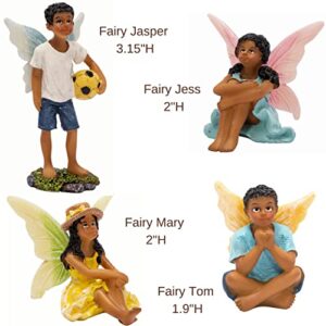 PRETMANNS Fairy Figures for Fairy Garden - Fairy Garden Accessories - Boy & Girl Fairies - Cute Sitting Garden Fairy Figurines with Fairy Garden Supplies for Miniature Fairy Garden