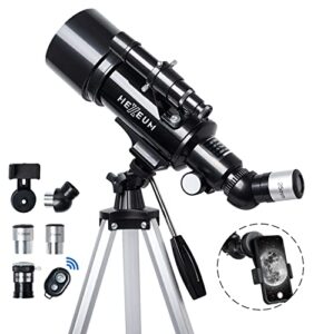 telescope for kids & adults – 70mm aperture 500mm az mount fully multi-coated optics astronomical refracting portable telescopes, with tripod phone adapter, carrying bag, remote control