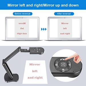 Kitchbai 4K USB Document Camera for Teacher, 8MP Webcam & Visualiser for A3 Size with Dual Microphones, 3-Level LED Light, Image Invert, Foldable for Live Demo, Work with Windows, macOS and Chrome OS