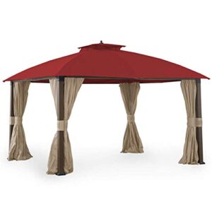 garden winds replacement canopy top cover for broyhill eagle brooke ashford asheville gazebo – riplock 350 – cinnabar – will fit these models only: a101007600, a101007603, a101007604