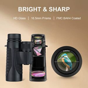 12x42 HD Binoculars for Adults with Universal Phone Adapter - High Power Binoculars with Super Bright and Large View- Lightweight Waterproof Binoculars for Bird Watching Hunting Outdoor Sports Travel