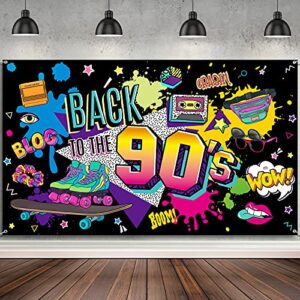 irenare back to the 90s backdrop for party decorations 90s retro hanging banner background for photography hip hop graffiti wall decor photo back props for 90s themed birthday party 73 x 43 inch