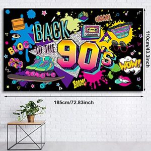 Irenare Back to The 90s Backdrop for Party Decorations 90s Retro Hanging Banner Background for Photography Hip Hop Graffiti Wall Decor Photo Back Props for 90s Themed Birthday Party 73 x 43 Inch