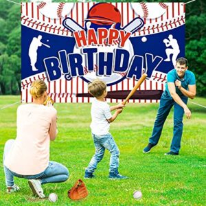 Baseball Party Decorations Baseball Happy Birthday Banner Party Supplies for Boys Kids Teens Large Sport Themed Birthday Backdrop for Christmas Holiday Birthday Party Favor Decor Photo Background