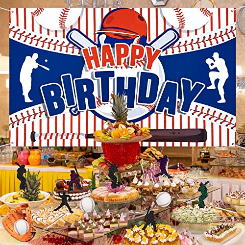 Baseball Party Decorations Baseball Happy Birthday Banner Party Supplies for Boys Kids Teens Large Sport Themed Birthday Backdrop for Christmas Holiday Birthday Party Favor Decor Photo Background