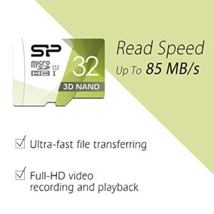 Silicon Power 32GB 3D NAND High Speed MicroSD Card with Adapter