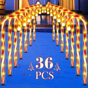 zhengmy pcs 21 inch christmas cane lights christmas pathway markers lights christmas outdoor decorations cane lights with stakes for xmas holiday party walkway patio garden decor