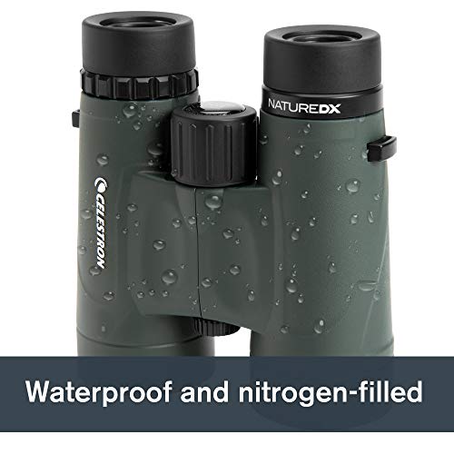 Celestron – Nature DX 8x42 Binoculars with Bonus Lens Cleaning Kit – Outdoor and Birding Binocular – Fully Multi-Coated Optics with Phase Coated Prisms – Rubber Armored – Fog & Waterproof Binoculars