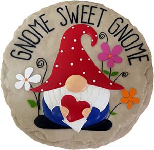 spoontiques 13401 stepping stone, gnome sweet gnome,9.63″ d