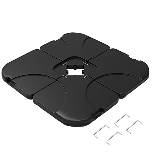 Pure Garden HW1500212 4-Piece (Black) Patio Weight Set-4-Piece Fillable Base-220-Pound Plate Sand for Cantilever and Offset Outdoor Umbrellas