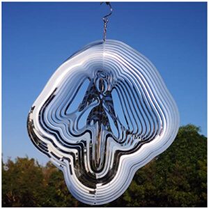 djuan angel wind spinners for yard and garden decor angel gifts for women wind spinner outdoor metal large angels figurines hanging wind spinners kinetic art lawn ornaments