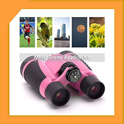 Vanstarry Compact Binoculars for Kids Bird Watching Hiking Camping Fishing Accessories Gear Essentials Best Toy Gifts for Boys Girls Children Toddler Waterproof 5X30 Optical Lens Including Compass