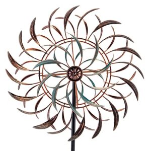 vewogarden large outdoor metal wind spinners, 360 degrees swivel wind sculpture yard art decor for patio, lawn & garden 66 * 15.8 inches