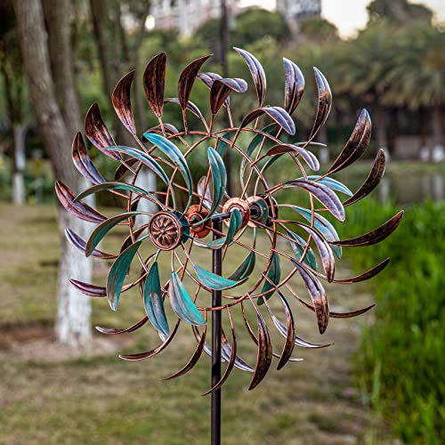 VEWOGARDEN Large Outdoor Metal Wind Spinners, 360 Degrees Swivel Wind Sculpture Yard Art Decor for Patio, Lawn & Garden 66 * 15.8 Inches