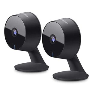 laview home security camera hd 1080p(2 pack) motion detection,include 2 sd cards,two-way audio,night vision,wifi indoor surveillance wired for baby/pet,alexa and google,cloud service (us server)