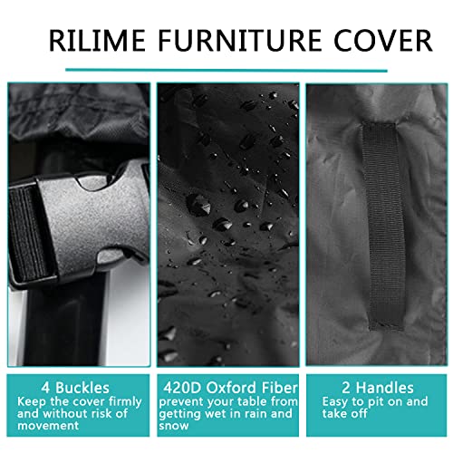 Relime Patio Furniture Covers,96 "L x 64" W x 40 "H Outdoor Furniture Cover Waterproof, Outdoor Table and Chair Set Cover with 4 Windproof Buckles No Tears Anti UV No Fading