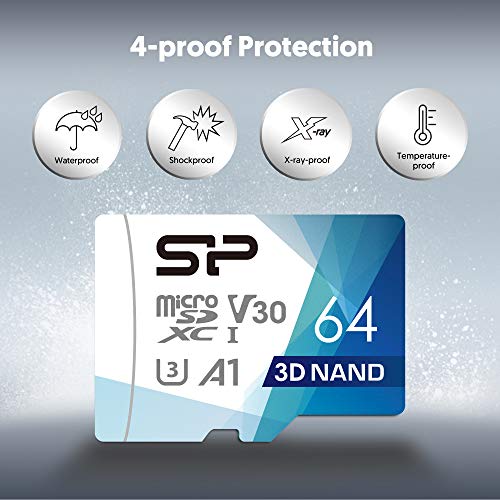 Silicon Power 64GB 3-Pack Superior Pro Micro SDXC UHS-I (U3), V30 4K A1,Nintendo-Switch Compatible, High Speed MicroSD Card with Adapter