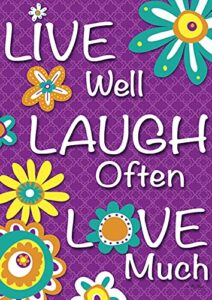 toland home garden 119795 live laugh love 12.5 x 18 inch decorative, garden flag (12.5″ x 18″), multicolored