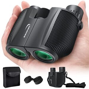 aurosports 10×25 binoculars for adults and kids, large view compact binoculars with low light vision, easy focus small binoculars for bird watching outdoor travel sightseeing concerts hunting hiking