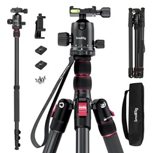 smallrig 78″ camera tripod, foldable aluminum tripod & monopod, 360°ball head detachable and quick release plate, payload 33lb, adjustable height from 18.5″ to 78″ for camera, phone – 3474