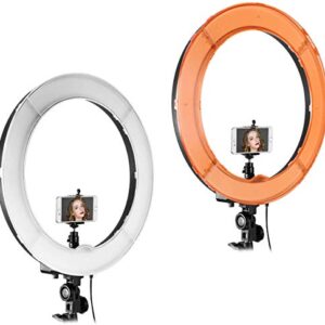 Neewer 18"/48cm LED Ring Light: 52W Dimmable LED Ringlight Makeup Selfie Light Ring with Stand/Soft Tube/Phone Holder/Filter for Camera Phone Photography YouTube TikTok Video Blogging Live Streaming