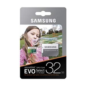 SAMSUNG (MB-ME32GA/AM) 32GB 95MB/s (U1) microSDHC EVO Select Memory Card with Full-Size Adapter