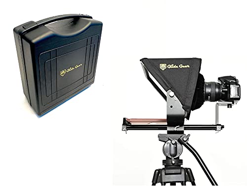 Glide Gear TMP 500 Universal Video Camera Tripod Teleprompter 15mm Rails w/ Carry Case