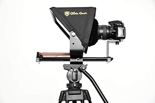 Glide Gear TMP 500 Universal Video Camera Tripod Teleprompter 15mm Rails w/ Carry Case