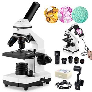 bebang 100x-2000x microscope for kids students adults, with microscope slides, professional biological microscope kit for kids students school laboratory education