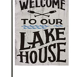 pingpi Welcome to Our Lake House Double Sided Burlap Garden Flag 12.5"x18"