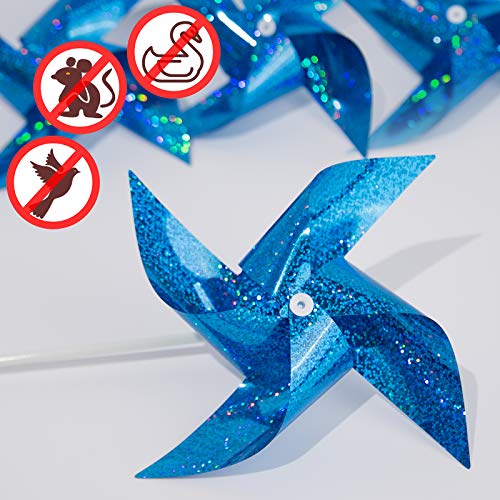 Tsocent Pinwheels (Pack of 12) - Toy Wind Spinners and Party Favors Gifts for Kids, Outdoor Decorational Pinwheels for Yard and Garden (Blue)