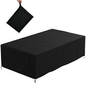 happatio patio furniture covers, outdoor sectional cover waterproof heavy duty 600d, outdoor furniture cover rectangular with storage bag (106.3″ l×61″ w×30″ h)