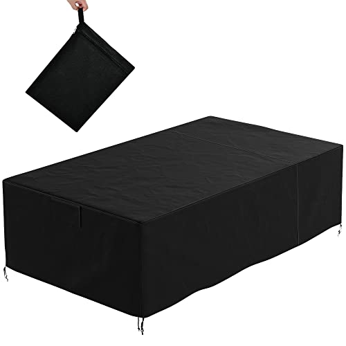 HAPPATIO Patio Furniture Covers, Outdoor Sectional Cover Waterproof Heavy Duty 600D, Outdoor Furniture Cover Rectangular with Storage Bag (106.3" L×61" W×30" H)