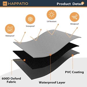 HAPPATIO Patio Furniture Covers, Outdoor Sectional Cover Waterproof Heavy Duty 600D, Outdoor Furniture Cover Rectangular with Storage Bag (106.3" L×61" W×30" H)