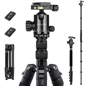 tripod for camera, 81″ camera tripod stand, 83 inches dslr tripods & monopods, heavy duty travel tripod for binoculars laser level spotting scope telescope, professional complete tripod units