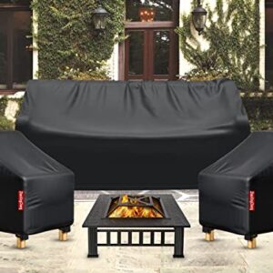 ZhenXingCheng Patio Sofa Cover Waterproof, 3-Seater Outdoor Sofa Cover Loveseat Cover with Air Vent, Patio Furniture Covers Waterproof for Outdoor Sofa / Bench / Loveseat (79" Wx 37" Dx 35" H)