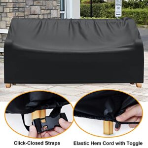 ZhenXingCheng Patio Sofa Cover Waterproof, 3-Seater Outdoor Sofa Cover Loveseat Cover with Air Vent, Patio Furniture Covers Waterproof for Outdoor Sofa / Bench / Loveseat (79" Wx 37" Dx 35" H)