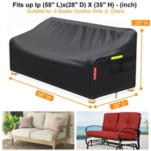 ZhenXingCheng Patio Sofa Cover Waterproof, 3-Seater Outdoor Sofa Cover Loveseat Cover with Air Vent, Patio Furniture Covers Waterproof for Outdoor Sofa / Bench / Loveseat (79" Wx 37" Dx 35" H)