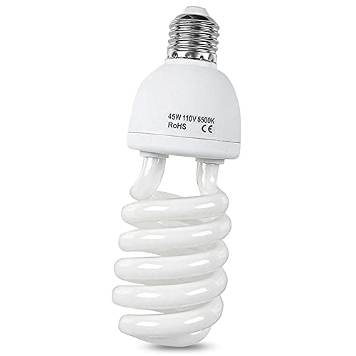 SLOW DOLPHIN Photo CFL Full Spectrum Light Bulb, 45W 5500K CFL Daylight Photography Photo Video Studio Lighting