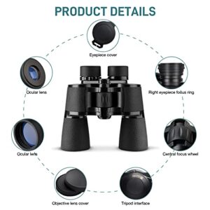 Binoculars 20x50 for Adults,Waterproof/Professional Binoculars Durable & Clear BAK4 Prism FMC Lens,Suitable for Outdoor Sports, Concert and Bird Watching