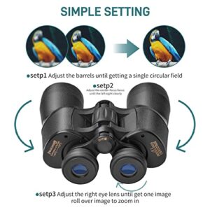 Binoculars 20x50 for Adults,Waterproof/Professional Binoculars Durable & Clear BAK4 Prism FMC Lens,Suitable for Outdoor Sports, Concert and Bird Watching