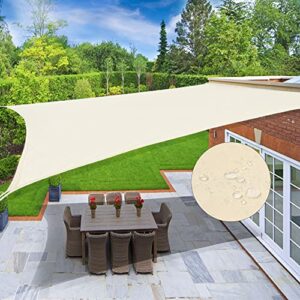 obaba waterproof shade sail, rectangle patio shades sun canopy uv block cover for outdoor garden backyard activities