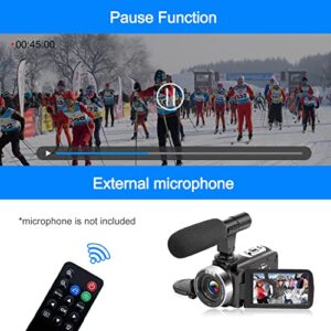 Video Camera,Camcorder Full HD 1080P 30FPS 24.0 MP Vlogging Camera, IR Night Vision Camcorder Recorder, 16X Zoom Camcorders, YouTube Camera with Remote Control