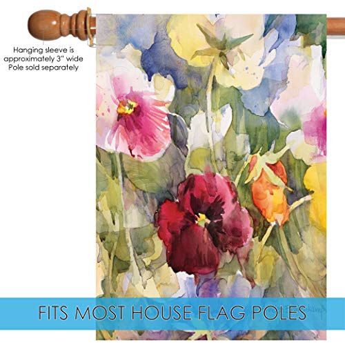 Toland Home Garden 108008 Pansies Posing Spring Flag 28x40 Inch Double Sided Spring Garden Flag for Outdoor House summer Flag Yard Decoration