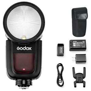 godox v1-s round head camera flash speedlite flash for sony camera