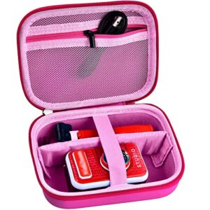 kids camera case for vtech kidizoom creator cam hd video camera/ for kodak printomatic digital instant print cameras toys, carrying storage organizer bag also holds tripod accessories(box only)-pink