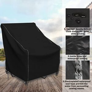 Outdoor Chair Covers, Patio Furniture Chair Covers Waterproof for Outdoor Sofa Couch Cover Rocking Chair Cover Heavy Duty, Anti-UV Rain Snow-Proof Oxford Cloth with Reflective Stripe 29" Wx38 Dx31 H