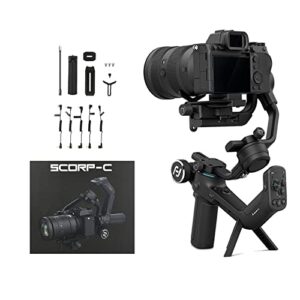feiyu scorp-c 3-axis handheld gimbal camera stabilizer for dslr and mirrorless camera for sony a6300/6400 a7s3 a7r,canon eos r,m50,80d,nikond750/z5/z6, 5.51lbs payload professional video stabilizer